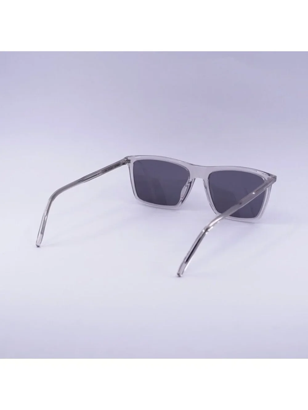 Saint Laurent SL668 003 Men Sunglasses Beige Rectangle Frame, Silver Lenses